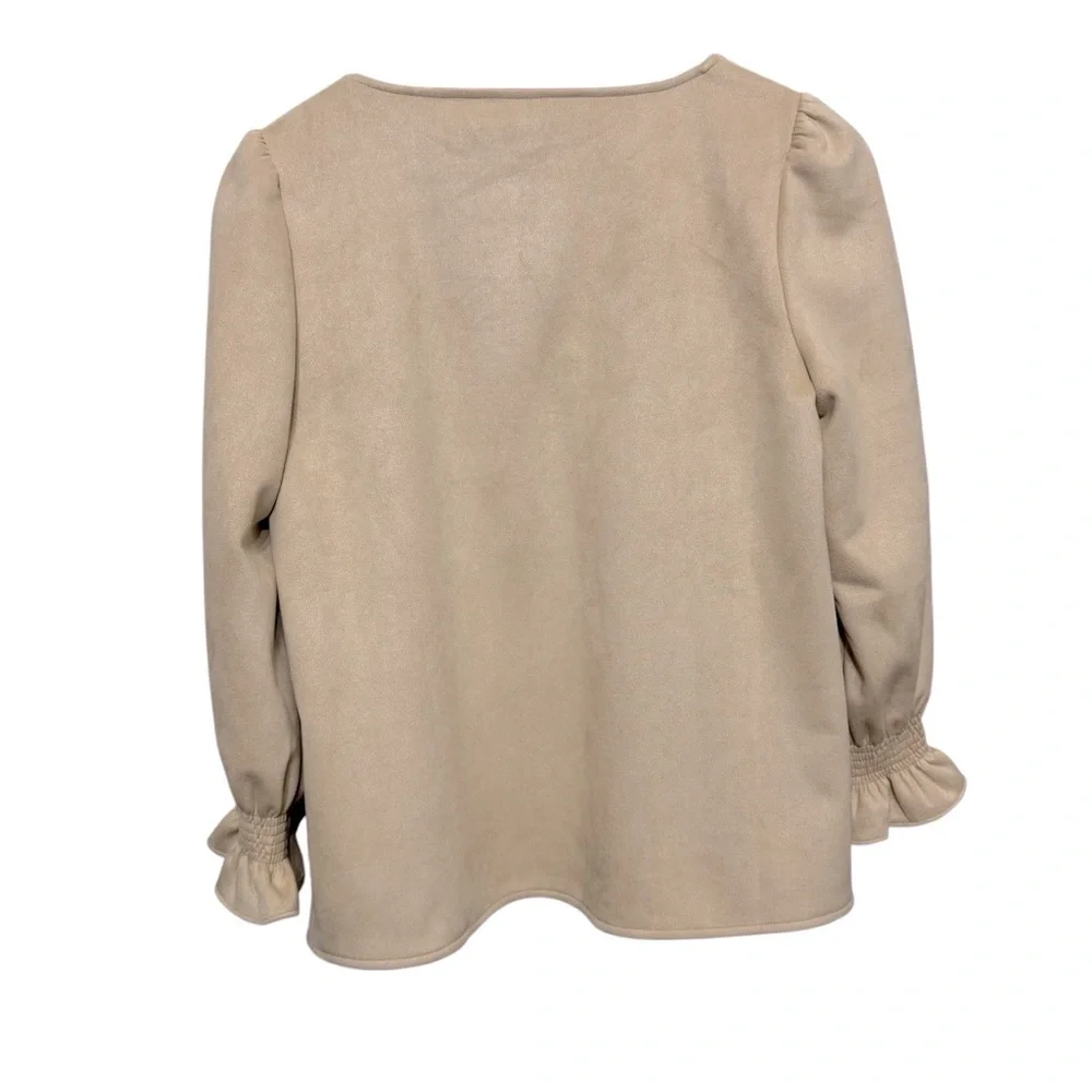 Tuckernuck Bone Suede Easton Blouse Sz‎ S
